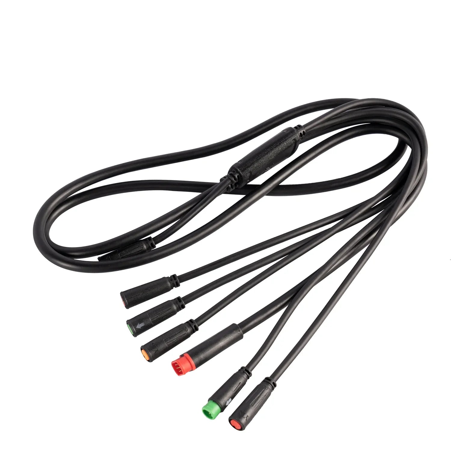 Electric bike wiring harness with multiple colored connectors for e-bike parts