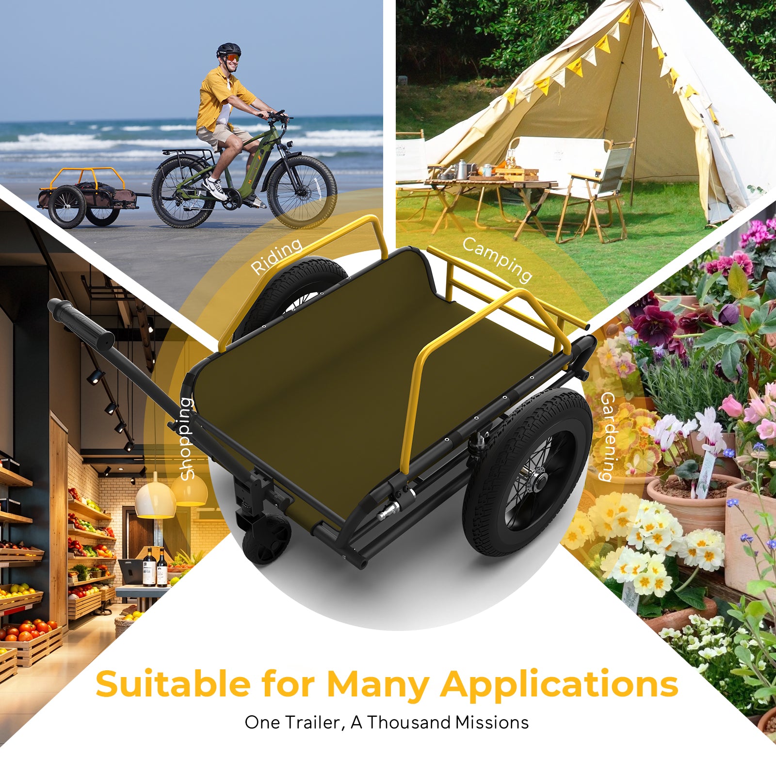 Heavy-Duty Bike Cargo Trailer