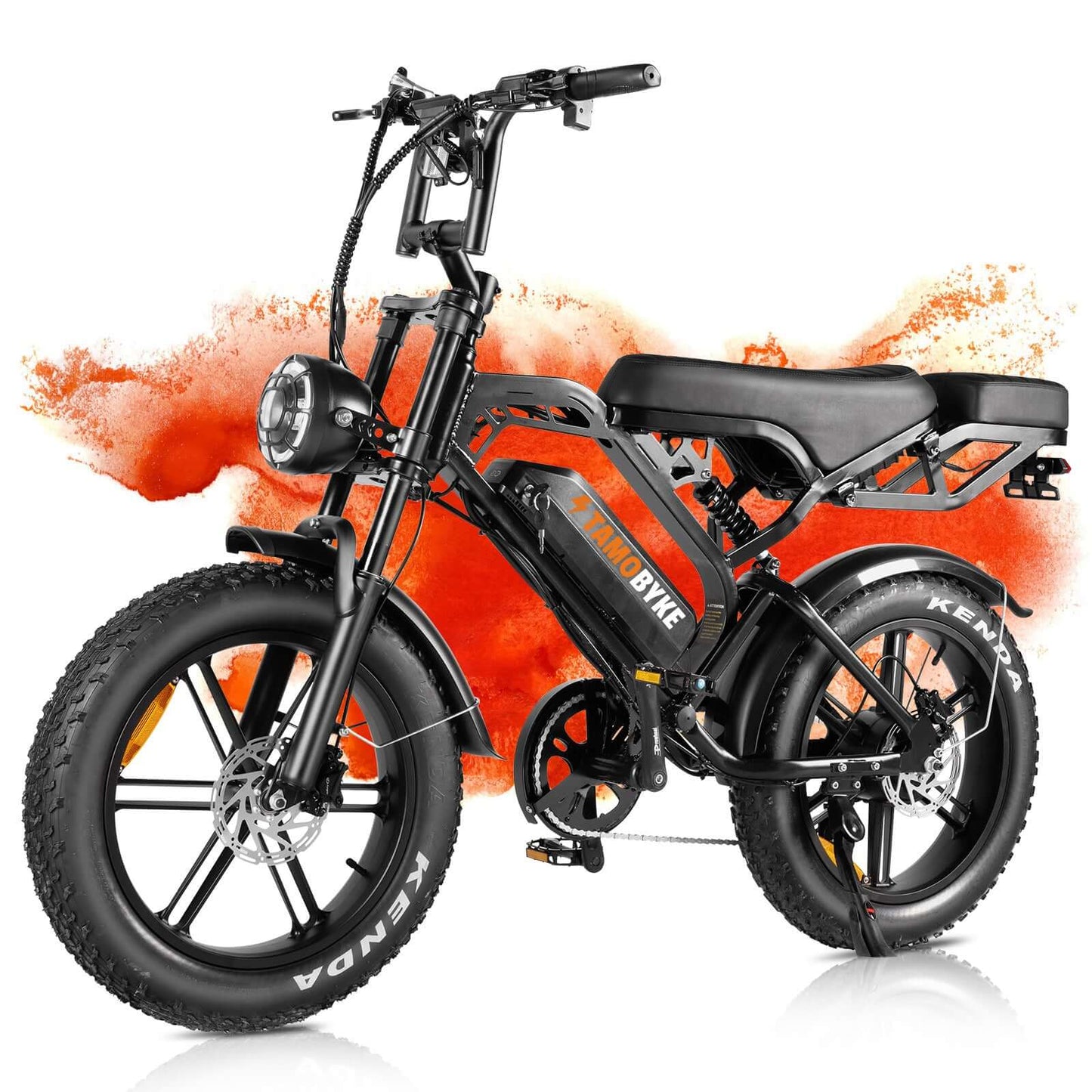 V20Plus Electric Bike with Rear Rack, 1500W Motor 48V 18.2AH Battery, Hydralic Brake, H6C Display,