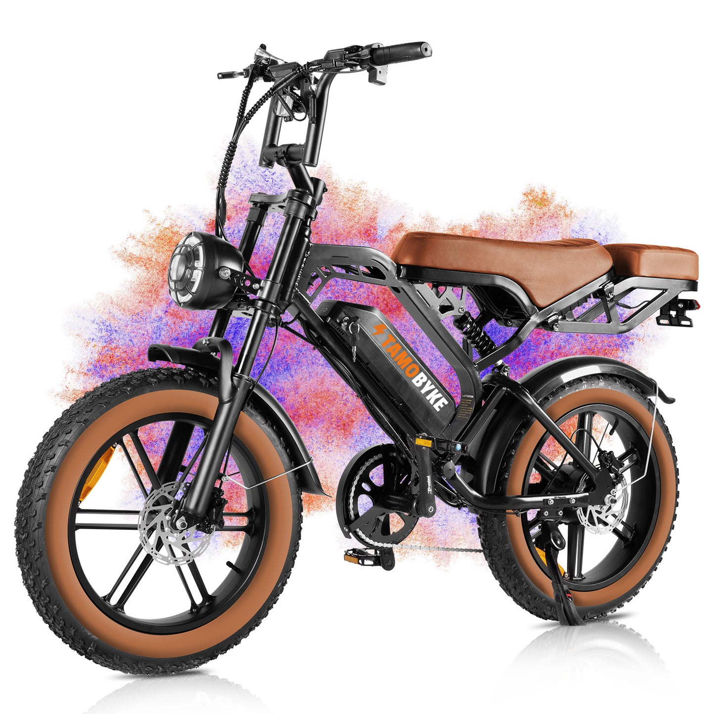 V20Plus Electric Bike with Rear Rack, 1500W Motor 48V 18.2AH Battery, Hydralic Brake, H6C Display,