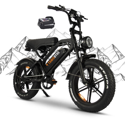 Tamobyke V20 Electric Bike 1000W Motor, 20'' Fat Tire, 48V 15AH Battery, 28MPH