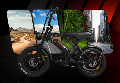 Tamobyke V20 4.0 Electric Bike for Adults 1000W Motor,48V 15.6 Removable Battery 20” Fat Tire Ebike, 28MPH Top Speed Electric Motorcycle, 7 Speed Off Road Mountain Electric Dirt Bike, UL2849