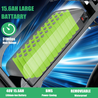 Tamobyke V20 3.0 Ebike 1000W-1500W Brushless Motor, 48V/15Ah Lithium Battery, 20" x4.0 Fat Tire Electric Bike, Snow, Road, Mountain Electric Bicycle