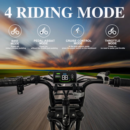 Tamobyke V20 4.0 Electric Bike for Adults 1000W Motor,48V 15.6 Removable Battery 20” Fat Tire Ebike, 28MPH Top Speed Electric Motorcycle, 7 Speed Off Road Mountain Electric Dirt Bike, UL2849