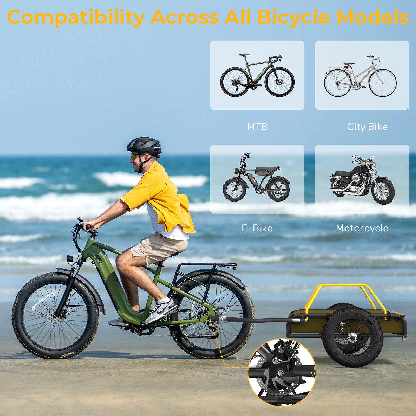 Heavy-Duty Bike Cargo Trailer